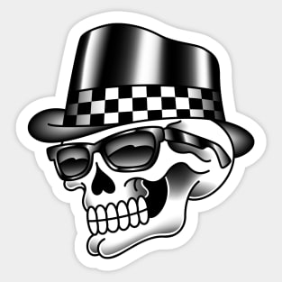 American Traditional Checkered Skull Sticker